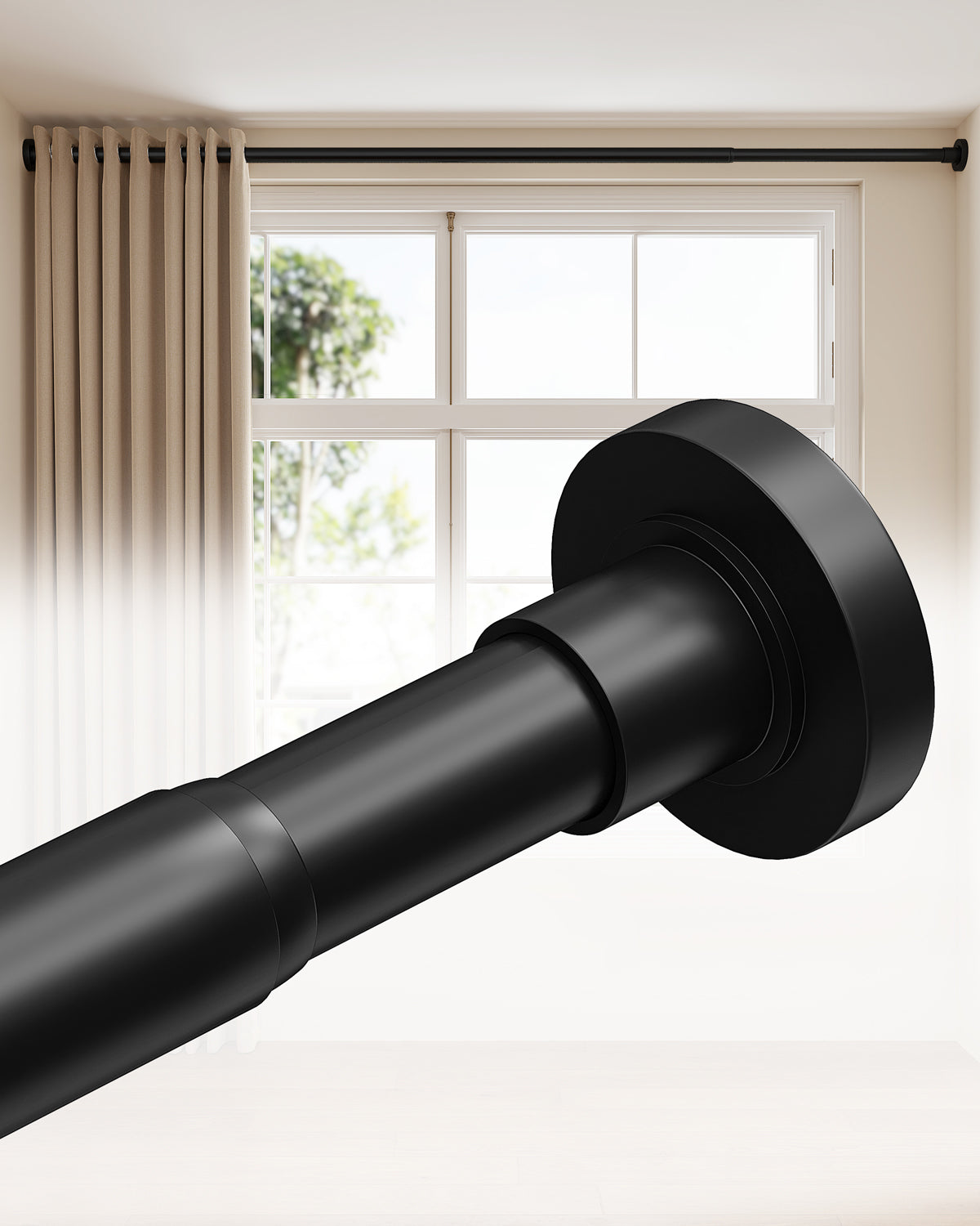 AZ01XL Tension Curtain Rods for Windows,123 to 160 Inches