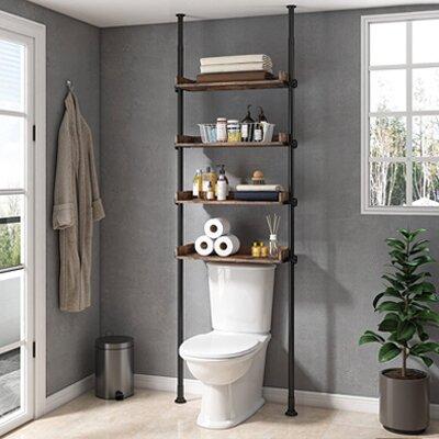 Over The Toilet Storage with Wood and Metal