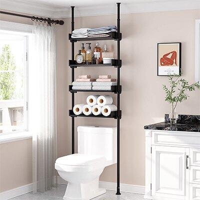 Over The Toilet Storage with Wood and Metal