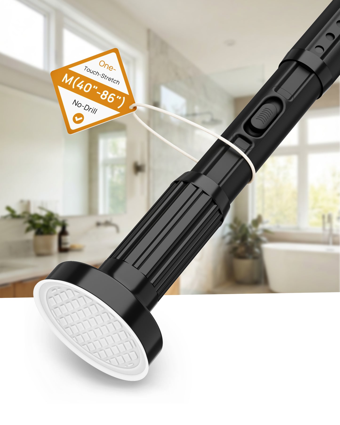 AZ19M Tension Rod for Shower Curtain, Window Curtain, 40 to 86 Inches