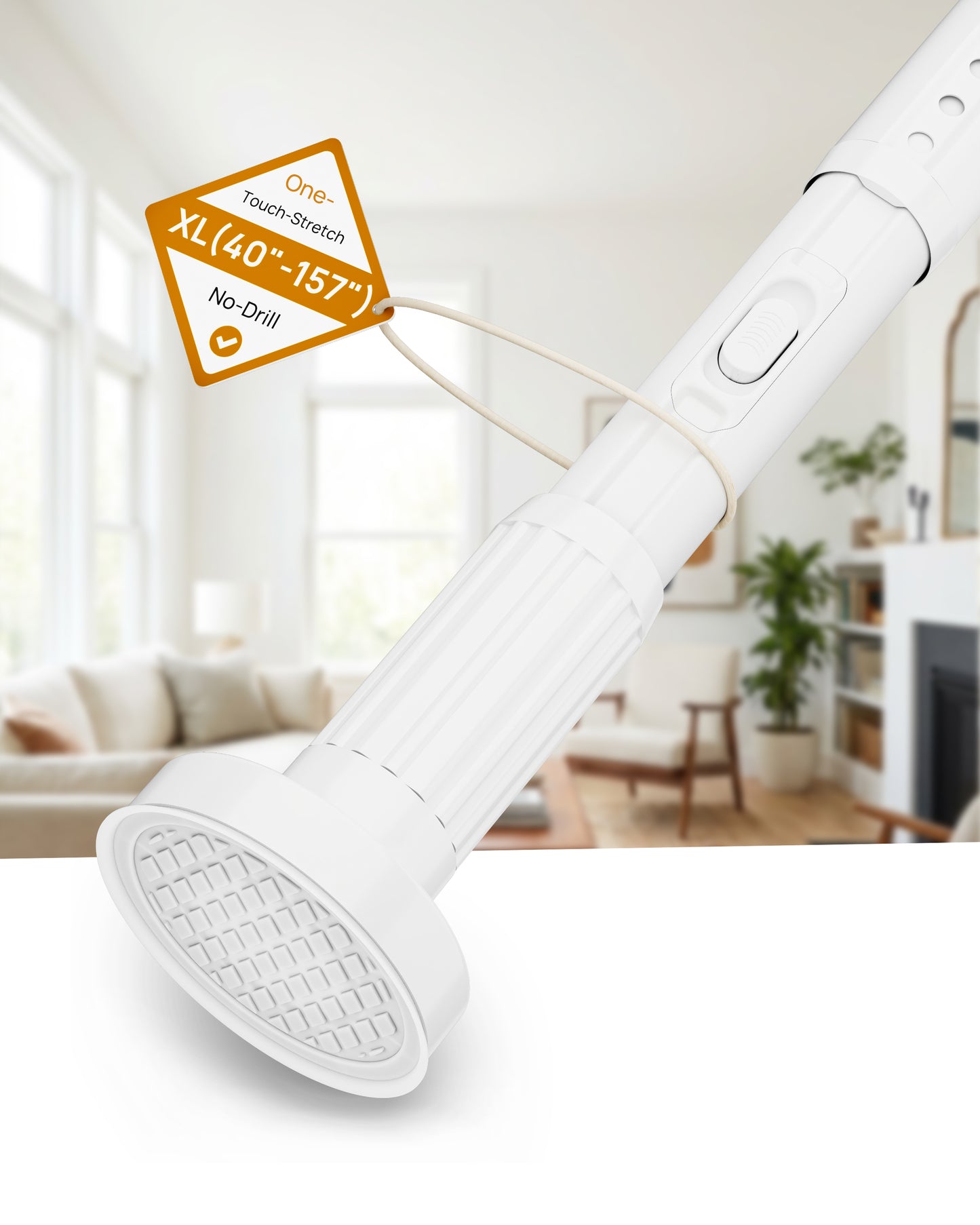 AZ19XL Tension Curtain Rods for Windows,Room Divider,40 to 157 Inches