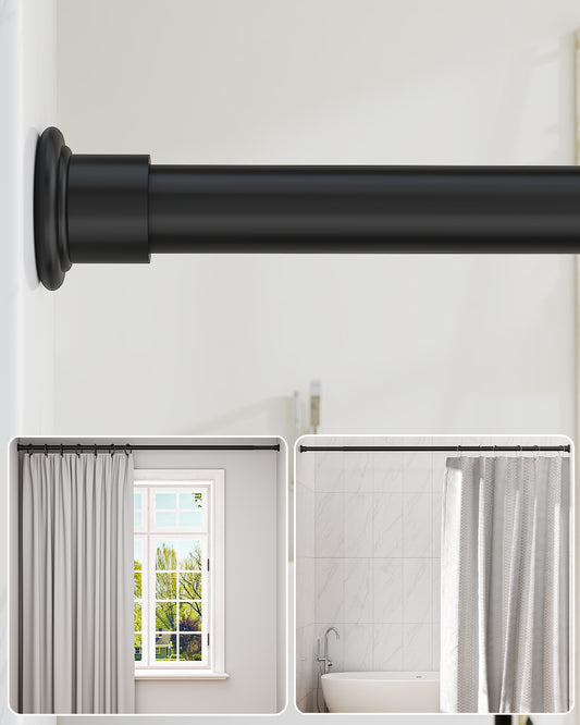 AZ02M Tension Rod for Shower Curtain, Window Curtain, 42 to 83 Inches, Spring Loaded,Stable and Anti-Slip