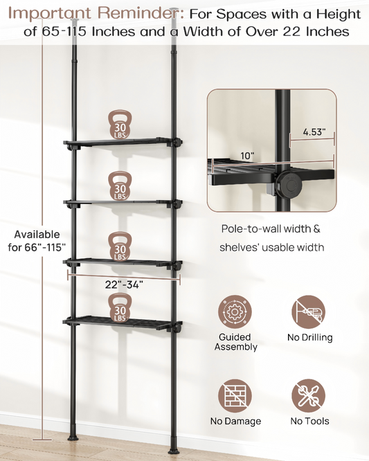 AZ08L 4-Tier Over the Toilet Storage
