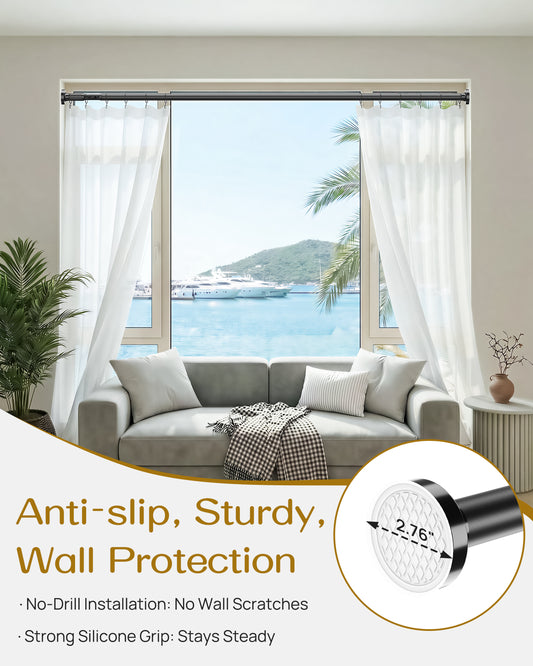 AZ19L Tension Curtain Rods for Windows,40 to 121 Inches