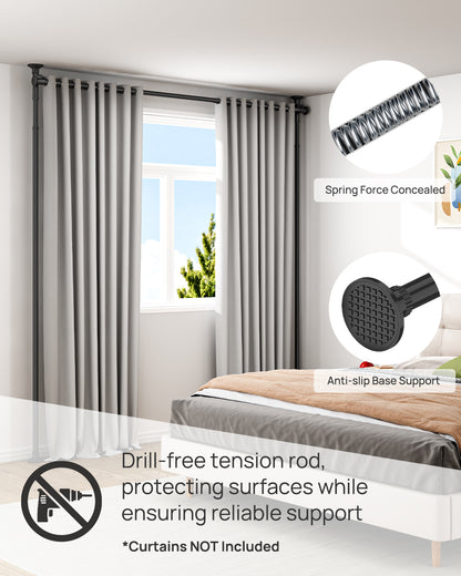 AZ15  Room Divider Curtain Rod, 63 to 130inch(H) & 31 to 83inch(W)