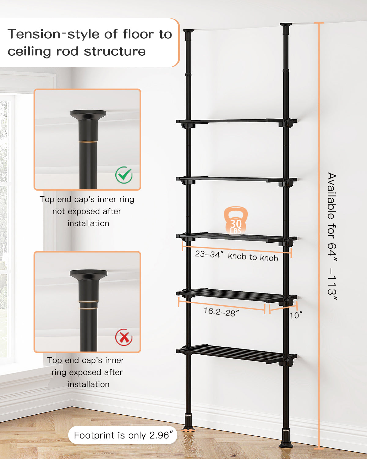 AZ07 5-Tier Narrow Bookshelf