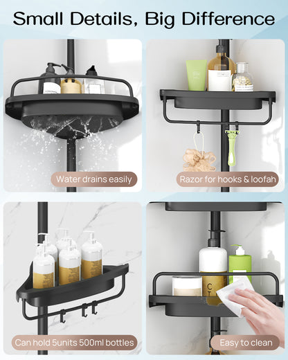 ALLZONE  Corner Shower Caddy Tension Pole for Shampoo Holder, Stainless Steel Rod
