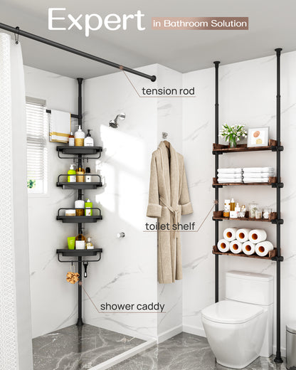 ALLZONE  Corner Shower Caddy Tension Pole for Shampoo Holder, Stainless Steel Rod