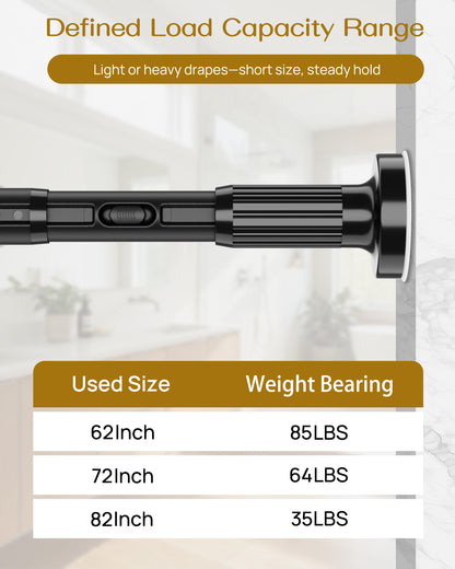 AZ19L Tension Curtain Rods for Windows,40 to 121 Inches
