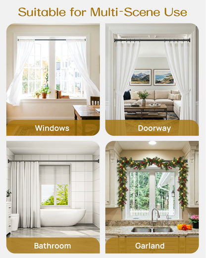 AZ19M Tension Rod for Shower Curtain, Window Curtain, 40 to 86 Inches