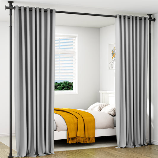 AZ15  Room Divider Curtain Rod, 63 to 130inch(H) & 31 to 83inch(W)