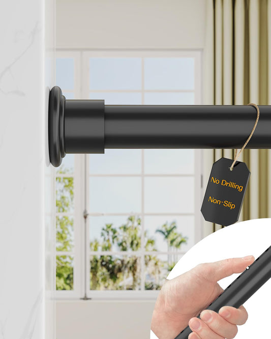 AZ02L Tension Curtain Rods for Windows,Room Divider,83 to 123 Inches,Drill-Free,Spring Loaded,Stable and Anti-Slip