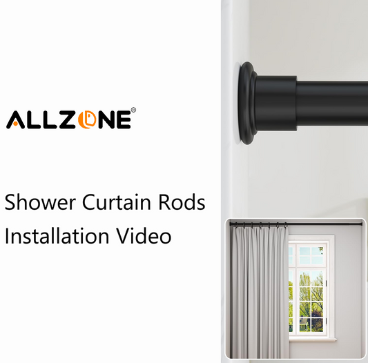 AZ02M Tension Rod for Shower Curtain, Window Curtain, 42 to 83 Inches, Spring Loaded,Stable and Anti-Slip