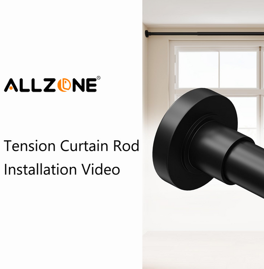 AZ01L Tension Curtain Rods for Windows,Room Divider,66 to 120 Inches,Drill-Free,Spring Loaded,Stable and Anti-Slip