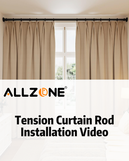 AZ01XL Tension Curtain Rods for Windows,Room Divider,123 to 160 Inches,Spring Loaded with Central Support Bracket Included,Stable