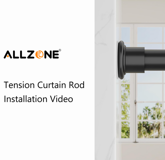AZ02XL Tension Curtain Rods for Windows,Room Divider,123 to 160 Inches,Spring Loaded with Central Support Bracket Included,Stable