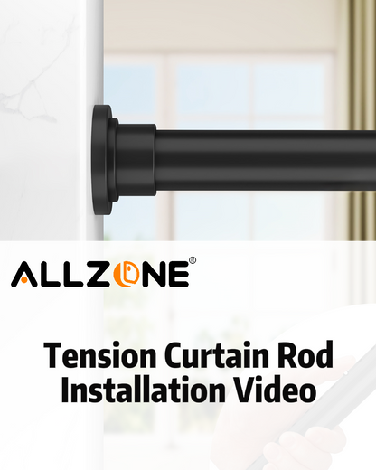 AZ02XL Tension Curtain Rods for Windows,Room Divider,123 to 160 Inches,Spring Loaded with Central Support Bracket Included,Stable