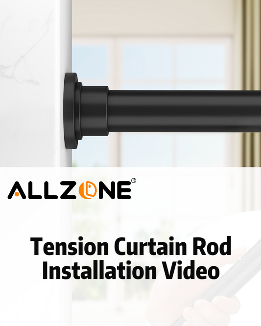 AZ02L Tension Curtain Rods for Windows,Room Divider,83 to 123 Inches,Drill-Free,Spring Loaded,Stable and Anti-Slip
