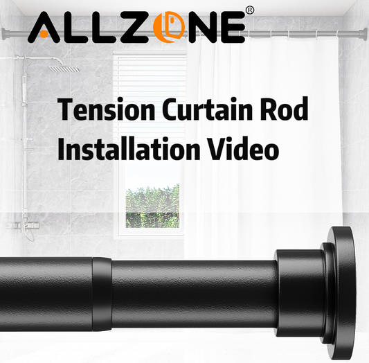 AZ01M Tension Rod for Shower Curtain, Window Curtain, 29 to 84 Inches, Spring Loaded,Stable and Anti-Slip