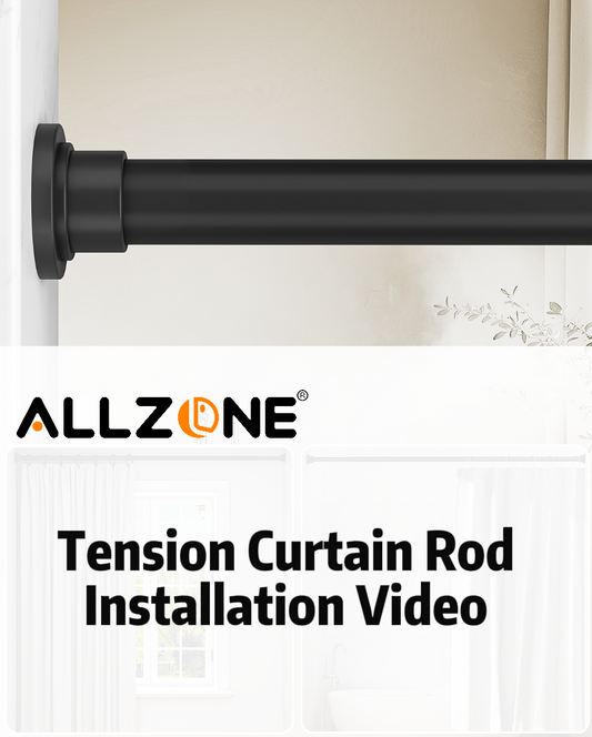 AZ02M Tension Rod for Shower Curtain, Window Curtain, 42 to 83 Inches, Spring Loaded,Stable and Anti-Slip