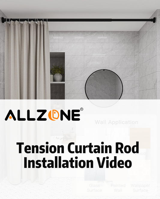 AZ11 Tension Rod for Shower Curtain, Window Curtain, 29 to 84 Inches, Spring Loaded,Stable and Anti-Slip